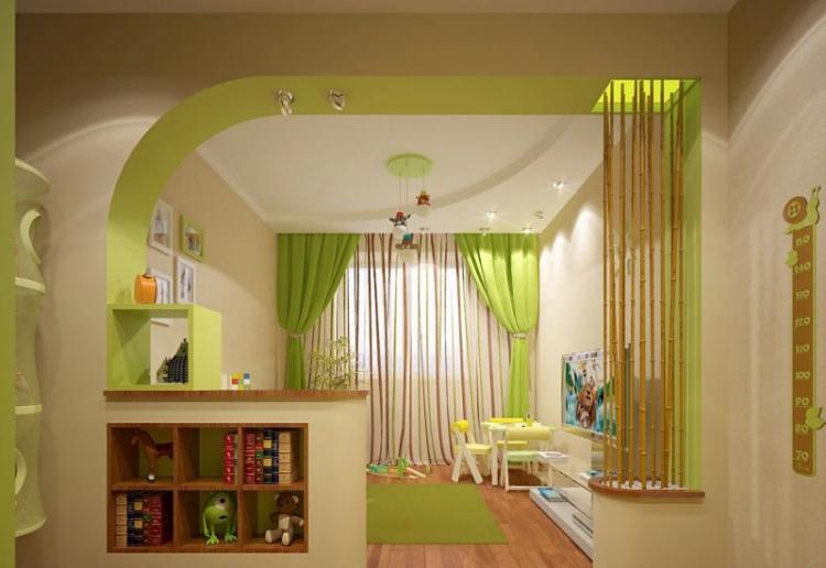 Arches de cloison sèche dans la chambre des enfants