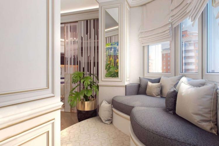 Arches de cloison sèche sur le balcon