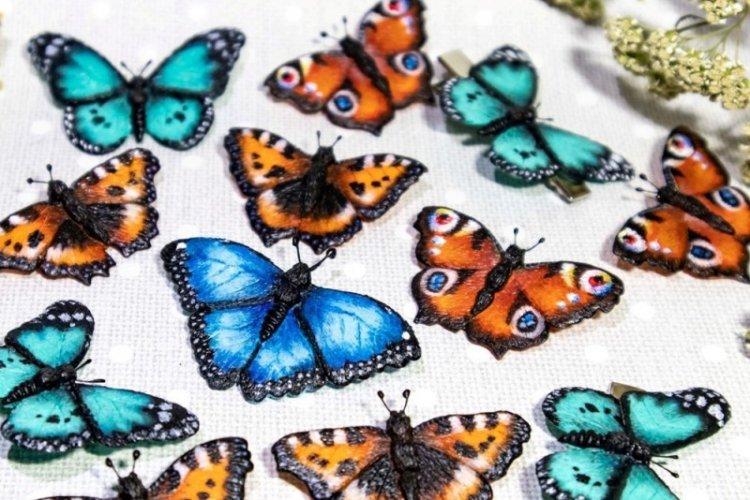 Papillons en pâte polymère - Papillons DIY sur le mur