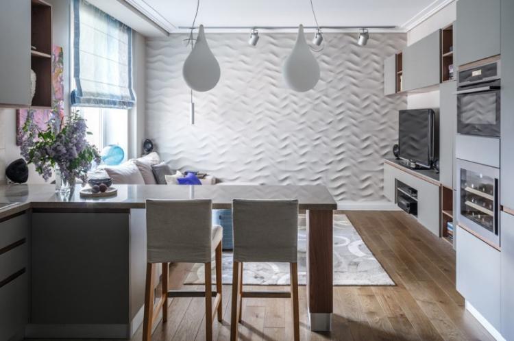 Comptoirs de bar à l'intérieur de la cuisine - photo