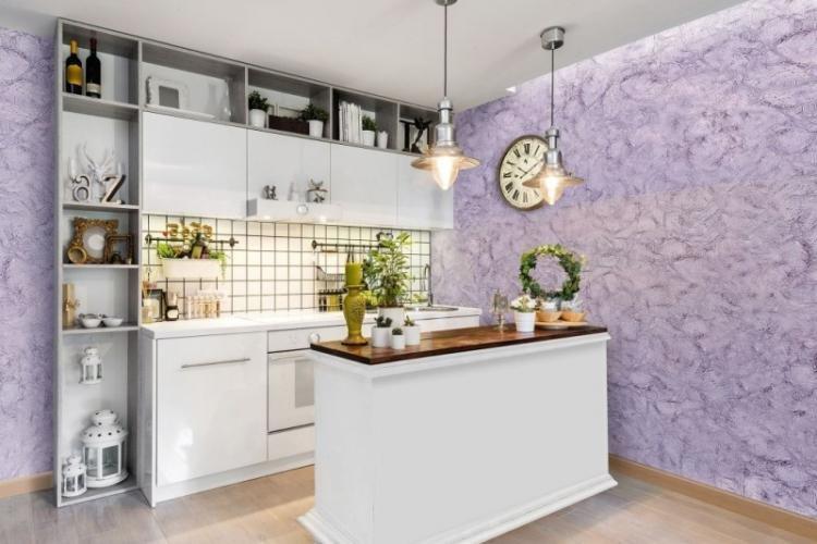 Papier peint pour cuisine blanche - photo de design d'intérieur