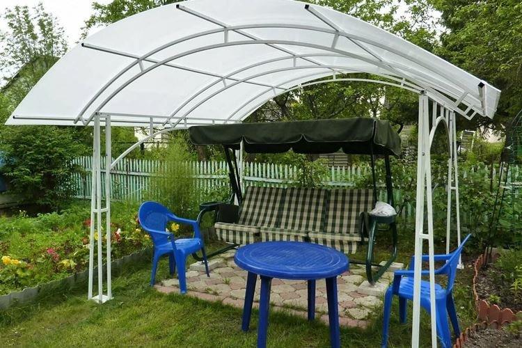 Gazebo ouvert en polycarbonate - photos et idées