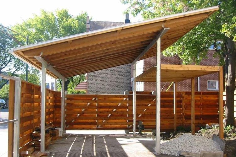 Gazebo en polycarbonate avec toit en pente - photos et idées