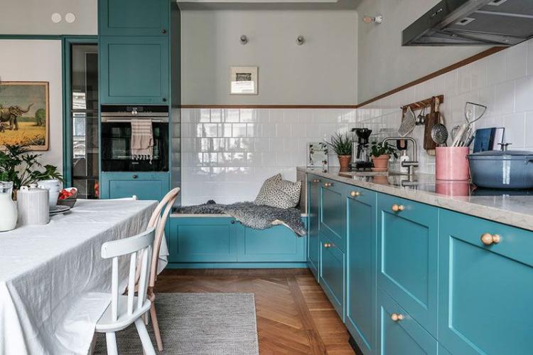Cuisine Style Scandinave Turquoise - Design d'Intérieur
