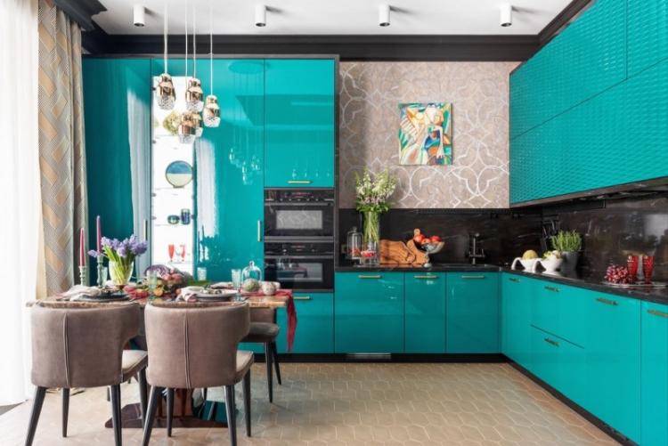 Meubles et Textile - Design de Cuisine Turquoise