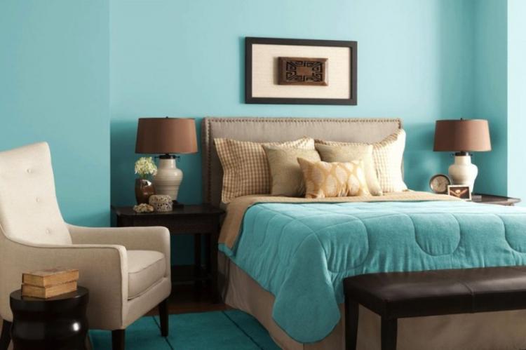 Turquoise avec marron - Combinaisons de couleurs à l'intérieur