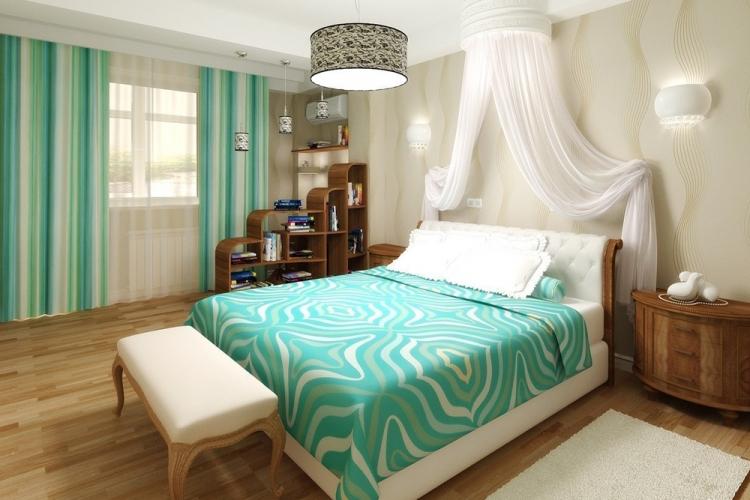 Couleur turquoise à l'intérieur de la chambre