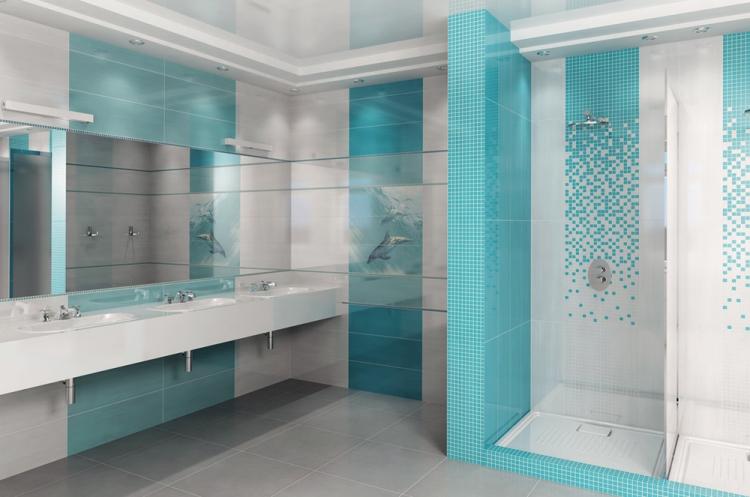 Couleur turquoise à l'intérieur de la salle de bain