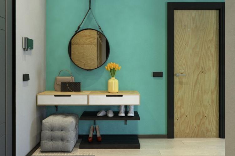 Couleur turquoise à l'intérieur du couloir