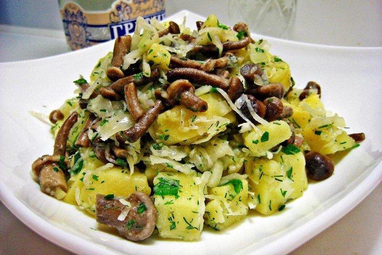 Salade copieuse aux champignons et au chou - recettes