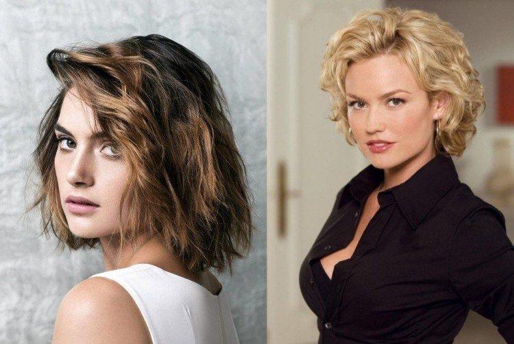 Bob-caret pour cheveux ondulés de longueur moyenne