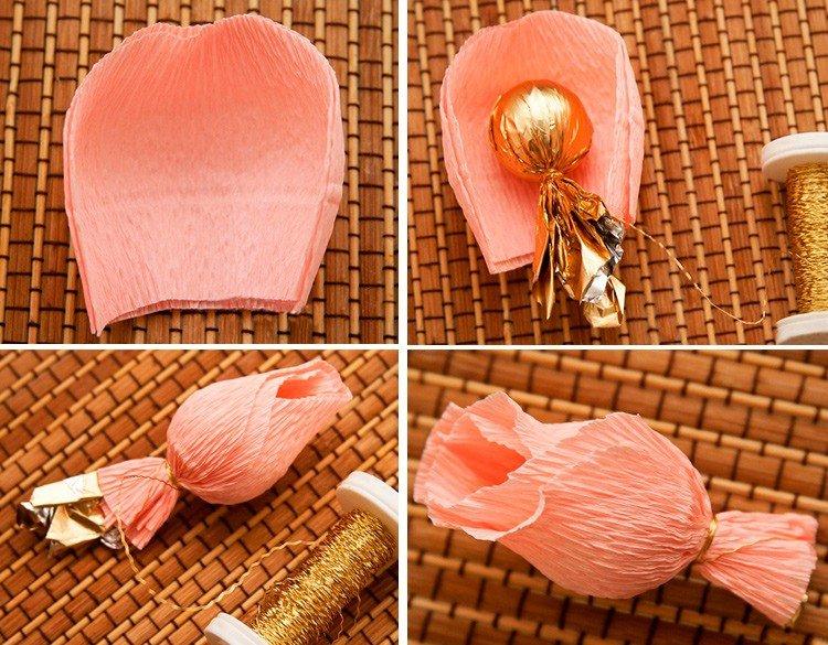 Roses - bouquets de bonbons à faire soi-même