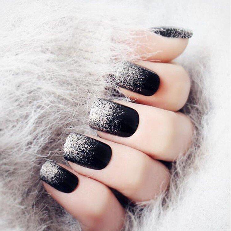 Dégradé - Manucure noir et blanc