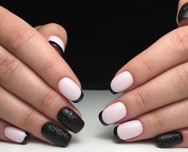 French - Manucure noir et blanc