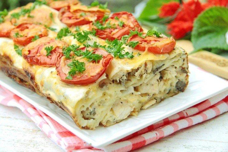 Tarte gelée en pita avec poulet haché - Que cuisiner à partir de poulet haché