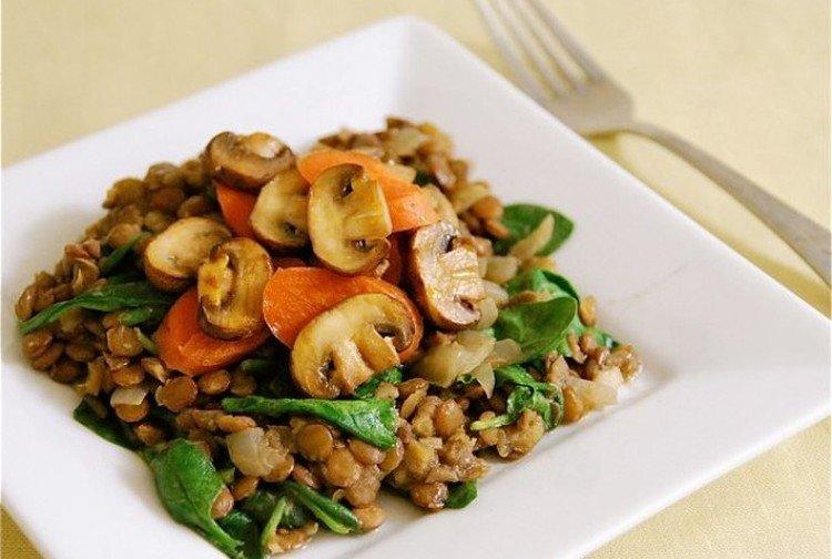 Lentilles aux champignons - Que cuisiner à partir de recettes de champignons