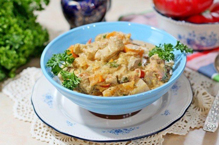 Porc aux légumes à la crème - Que cuisiner avec du porc