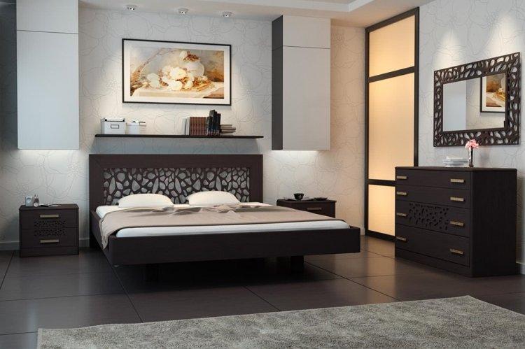 Couleur wengé dans la chambre - conception de photos