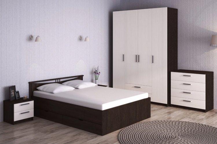 Couleur wengé dans la chambre - conception de photos