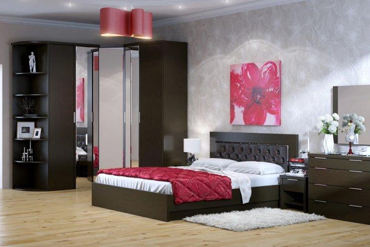 Couleur wengé dans la chambre - conception de photos