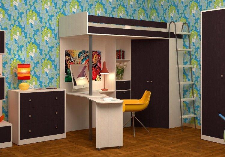 Couleur wengé dans la chambre des enfants - conception de photos