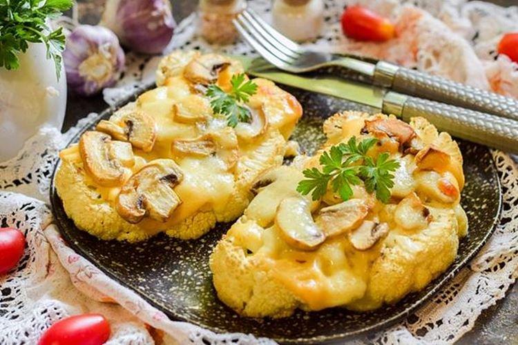 Sandwichs de chou-fleur aux champignons et fromage au four - recettes