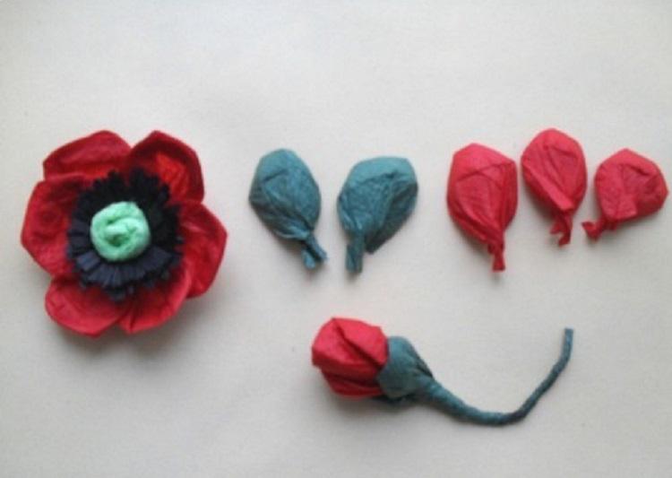 Coquelicot - Fleurs de serviette DIY