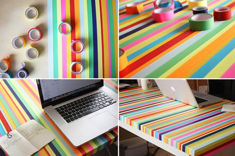 Ruban adhésif multicolore - DIY déco de table ancienne