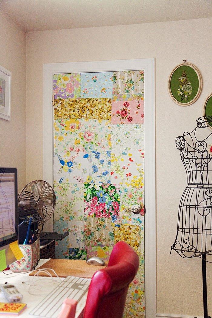 Déco en tissu - DIY déco de porte ancienne