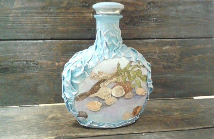 Bouteille de découpage avec chiffon - photos et idées