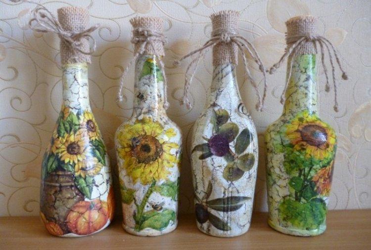 Bouteilles de serviettage fumé - photos et idées