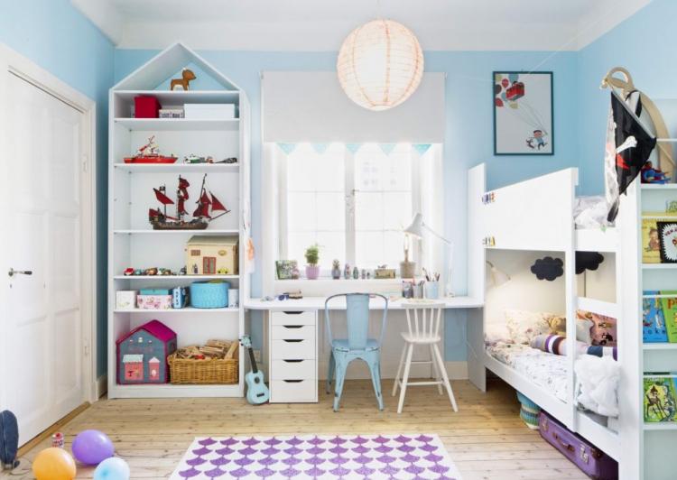 Petite chambre d'enfants pour enfants de sexes différents - Design d'intérieur