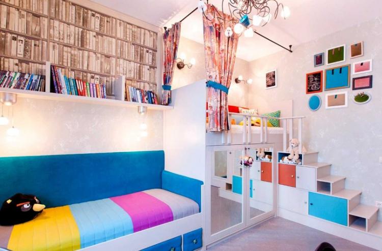 Aménagement intérieur d'une chambre d'enfants pour enfants de sexes différents - photo