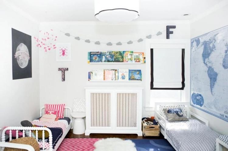 Aménagement intérieur d'une chambre d'enfants pour enfants de sexes différents - photo