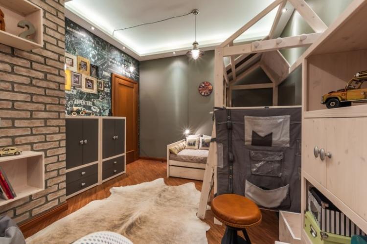 Conception d'une chambre d'enfant pour un garçon dans un style loft