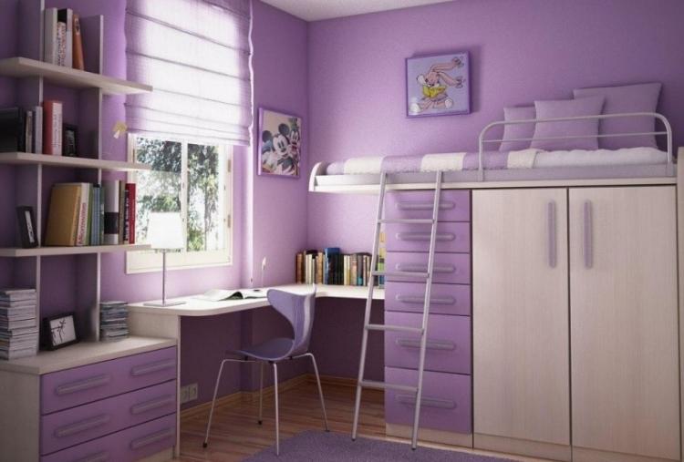 Conception d'une petite chambre d'enfant pour une fille