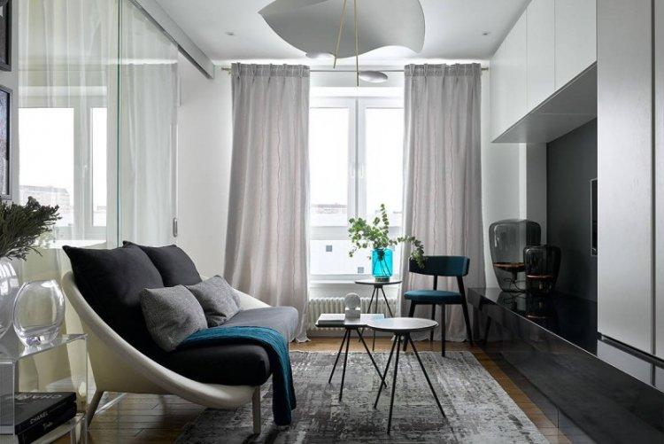 Salon gris 15 m² - Design d'intérieur