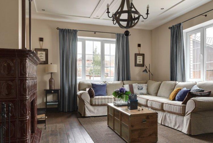 Salon beige 15 m² - Design d'intérieur