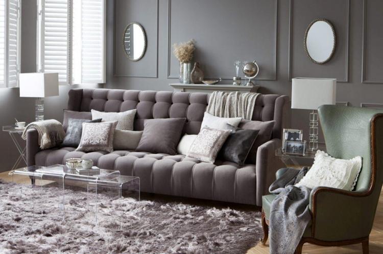 Salon gris 16 m² - Design d'intérieur