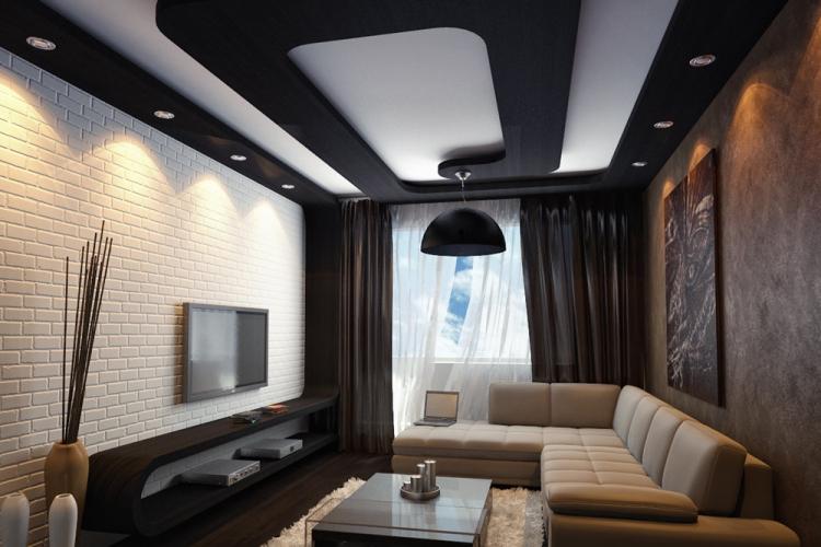 Décoration plafond - Salon design 16 m²