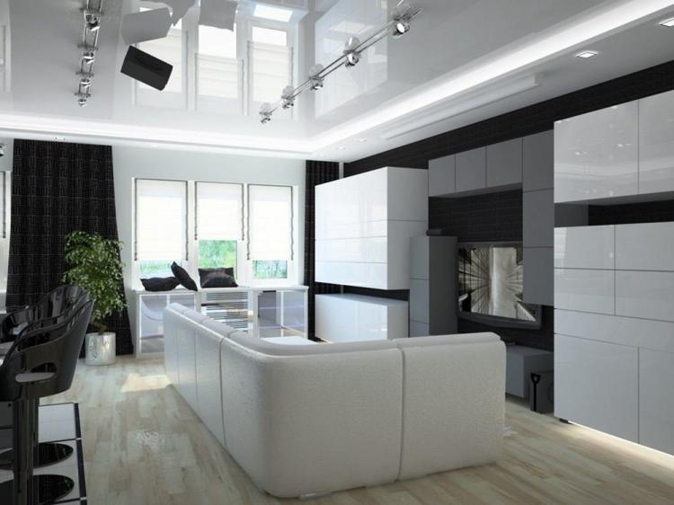 Séjour 17 m² dans un style high-tech - Design d'intérieur