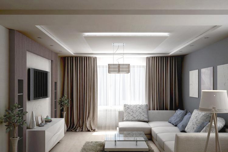 Décoration plafond - Salon design 17 m²