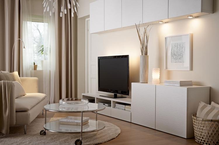 Salon beige 18 m² - Design d'intérieur