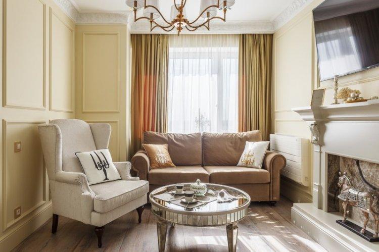 Conception d'un petit salon dans un style classique