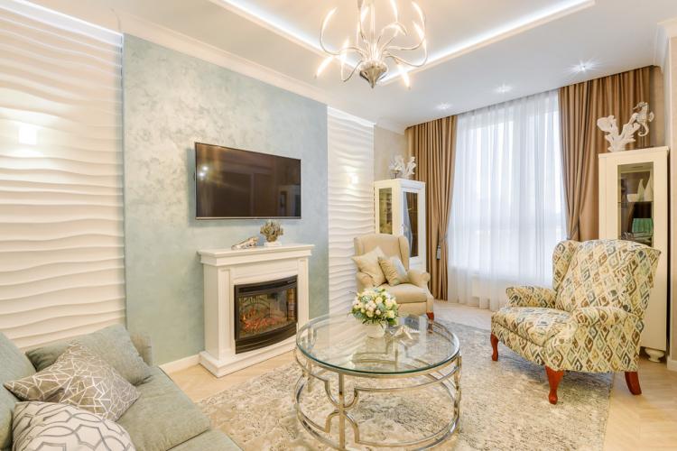 Conception de salon dans un style nautique