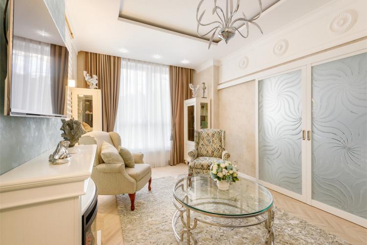 Conception de salon dans un style nautique