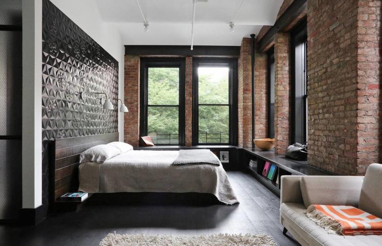 Design d'intérieur de chambre de style loft