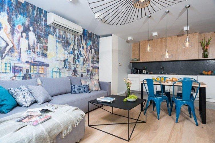 Salon dans un style scandinave - photo de design d'intérieur