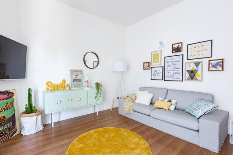 Salon dans un style scandinave - photo de design d'intérieur