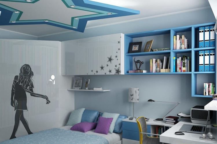 Décoration plafond - Aménagement d'une chambre pour une adolescente